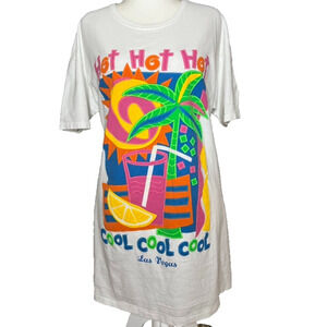 Heartland Apparel T-Shirt OS Single Stitch Las Vegas Cover Up Cotton USA 80s 90s